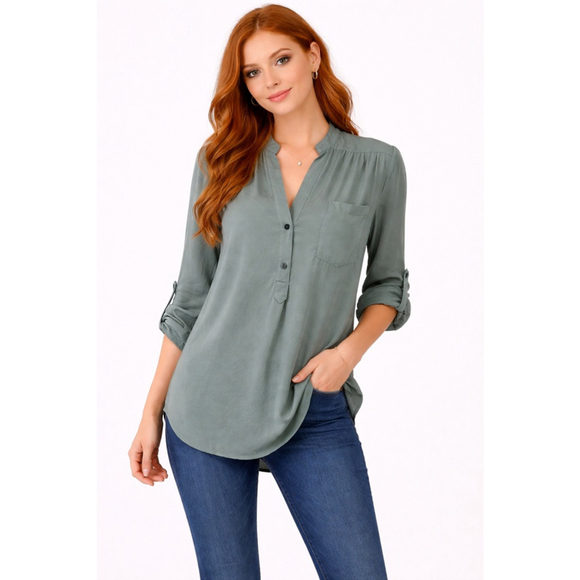 Pleione Tops - Pleione Green Blouse S